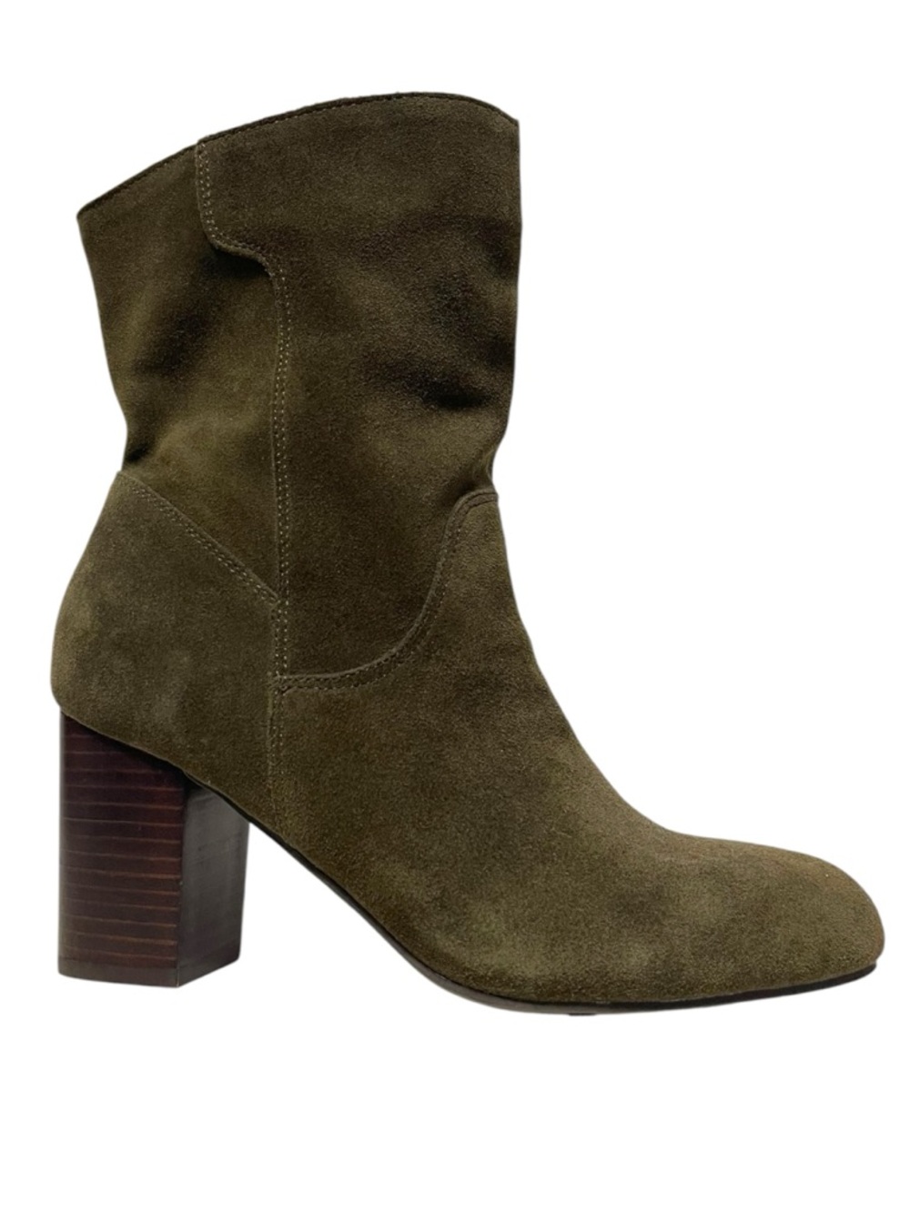MIA Cobain Olive Green Suede Block Heel Boots 6.5